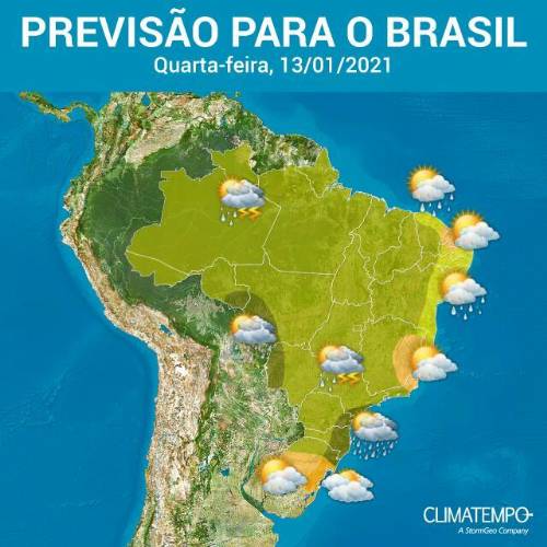 Mais um dia muito instável sobre o Brasil