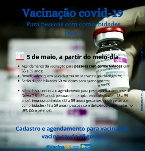 Novo grupo de comorbidades pode agendar vacinação